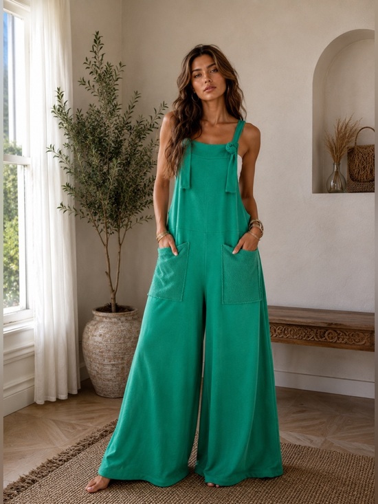 BUCKETLIST Pants - Good Days Jumpsuit with Pockets in Hunter Green